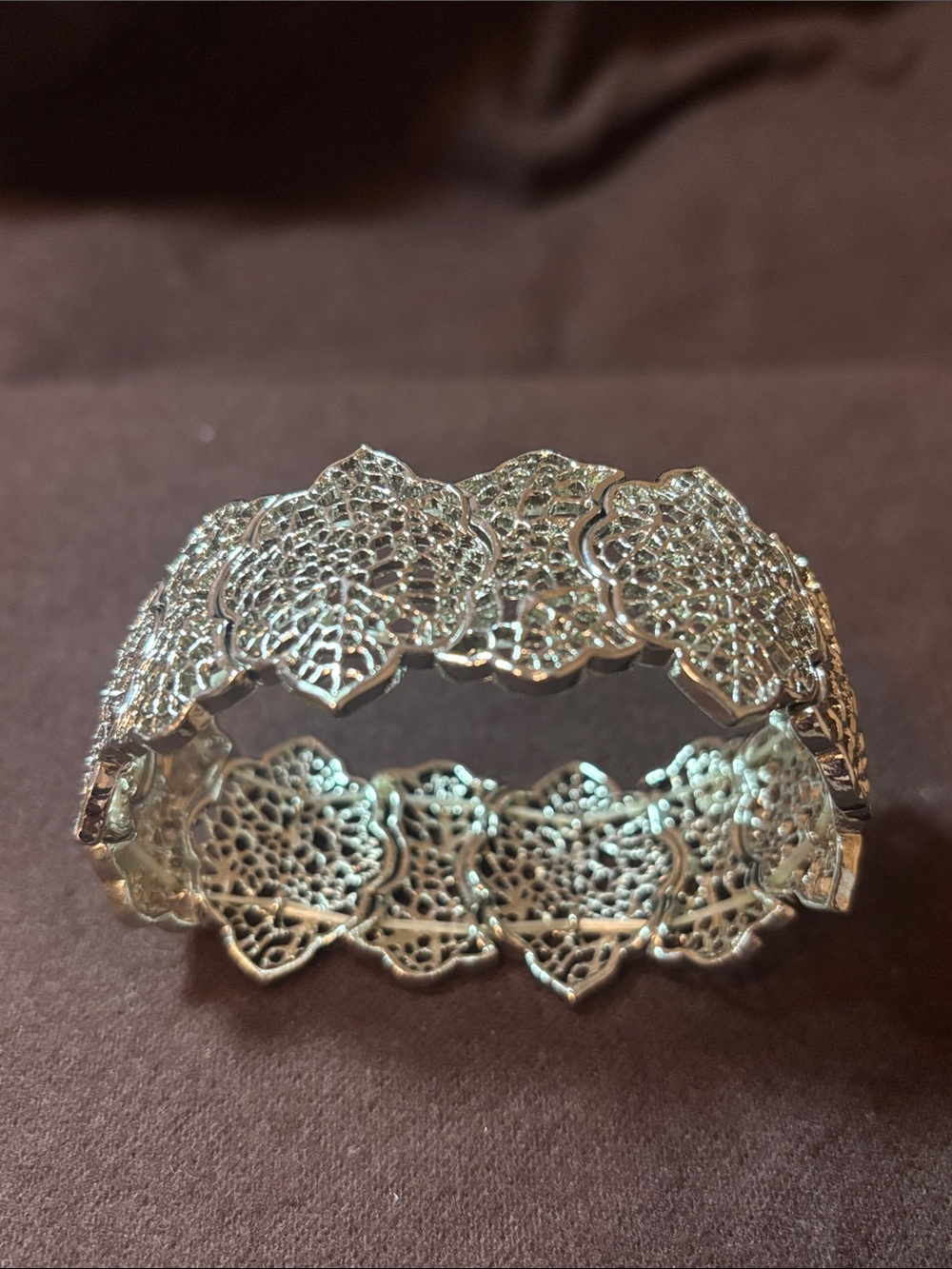 Silver Filigree Floral Cuff Bracelet - Women Jewelry